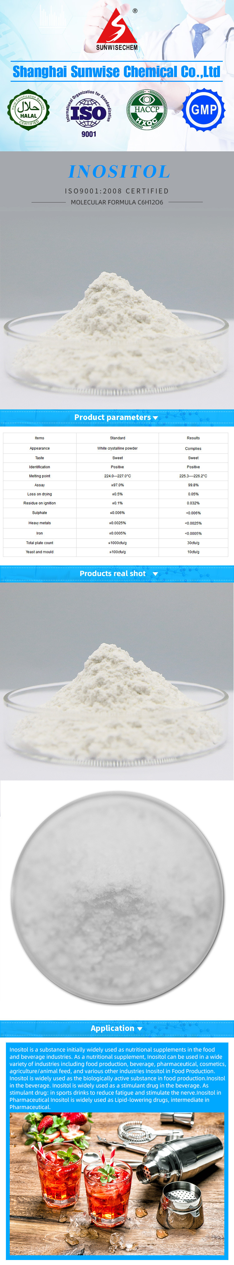 Food Grade Myo-Inositol 87-89-8